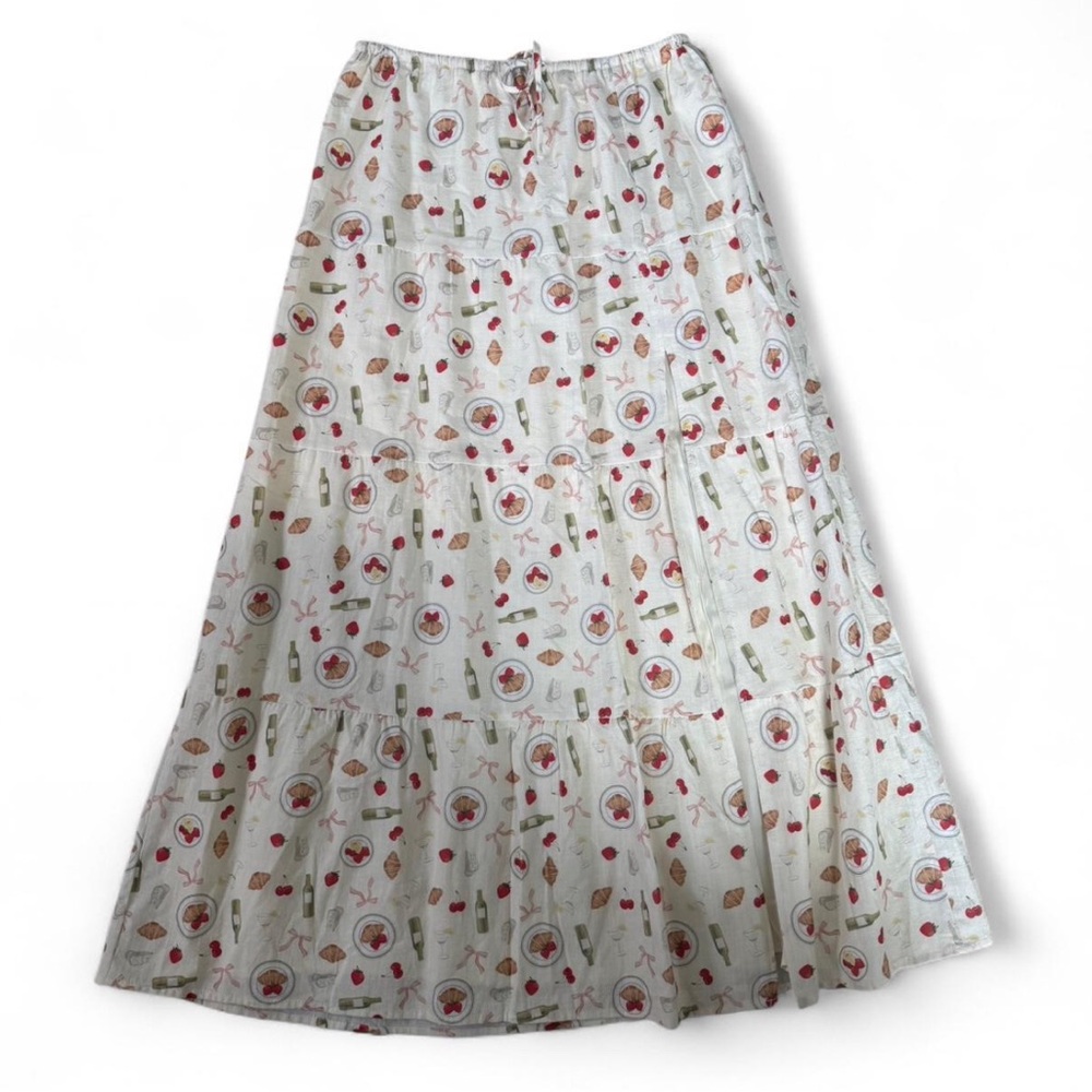 Cottage core tiered maxi skirt